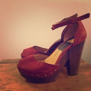 Dolce vita platform sandals with wood heel